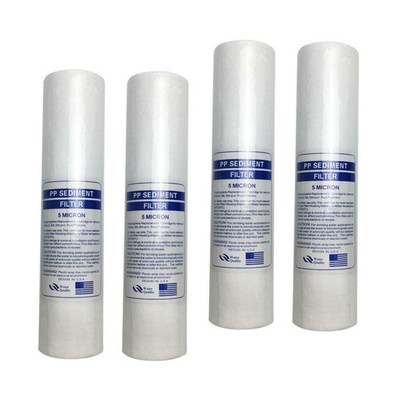 4 Pack PP Pre Sediment Filter Replace 5-Micron for Water Purifier 10inch