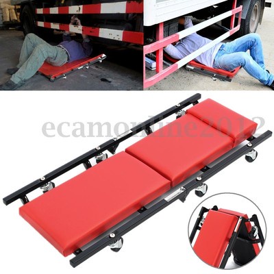 36'' Steel Foldable Fold Away Roller Seat Creeper Workshop Equipment For Garage