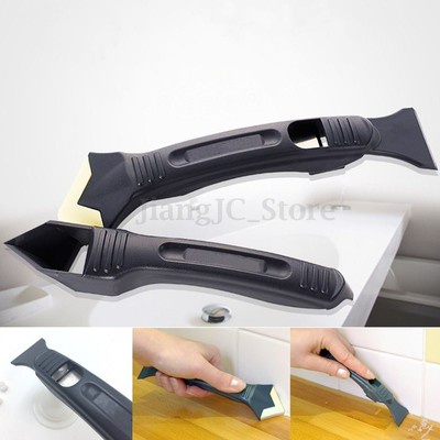 2Pcs Silicone Sealant Remover Filler Smoother & Finisher Cleaner Tool Kit Black