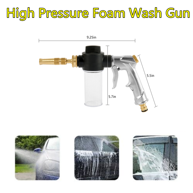 1Pc High Pressure Power Washer Spray Nozzle Foam Wash Water Gun For Car Cleaning