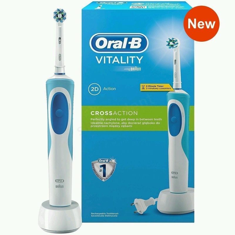 Braun Oral-B Vitality CrossAction Electric Rechargeable Power Toothbrush + Dock