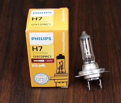 2pcs 12972PR PX26d H7 12V55W +30% halogen premium PHILIPS automotive lighting