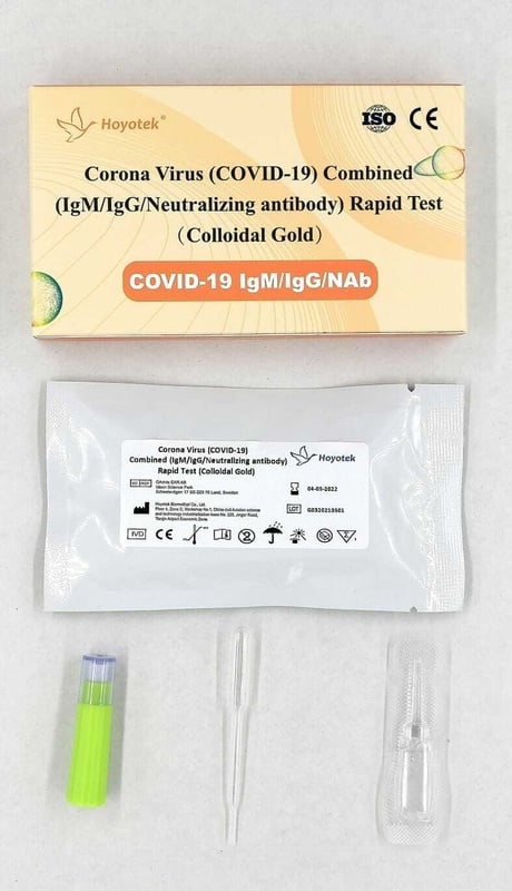 2 x COVID-19 Antikörper (IgM/IgG/Neutralisierte) Schnelltest Hoyotek