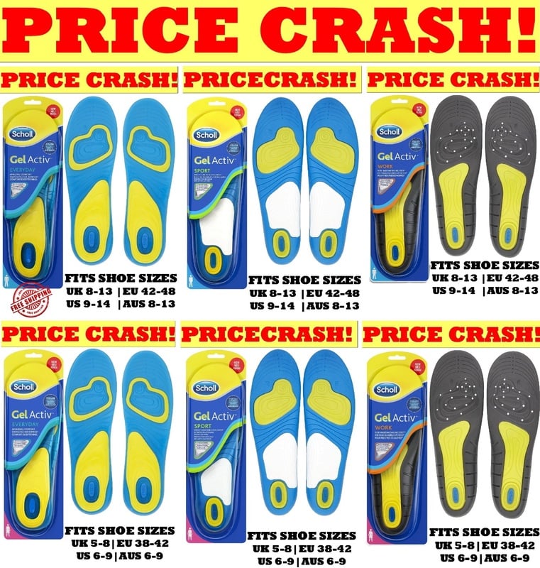 SCHOLL GEL ACTIVE Activ EVERYDAY, WORK, SPORT INSOLES for MEN | WOMEN ALL SIZES