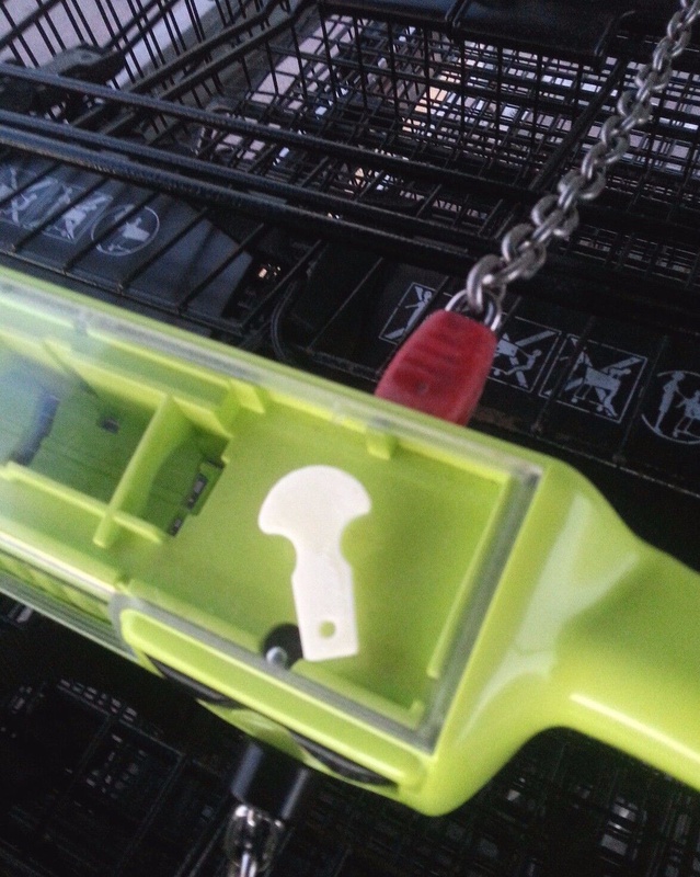 4x Key chain Token coin unlock Shopping cart trolley Release Removable Reusable