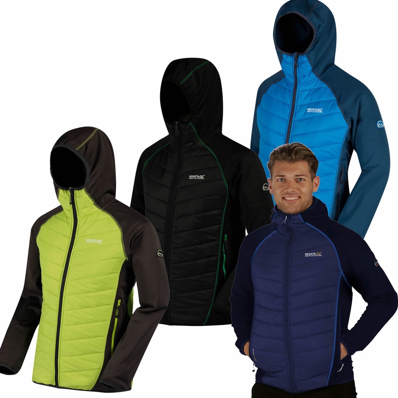 Regatta Andreson II Hybrid Jacket Mens Lightly Quilted Extol Stretch Hooded