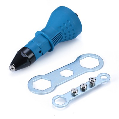 Electric Rivet Nut Riveting Tool Cordless Riveting Drill Adaptor Blue Silver