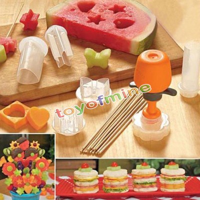 Convenient 6 Shape Cake Fruit Maker Kitchen Tool Pop Chef Food Decorator Cutter