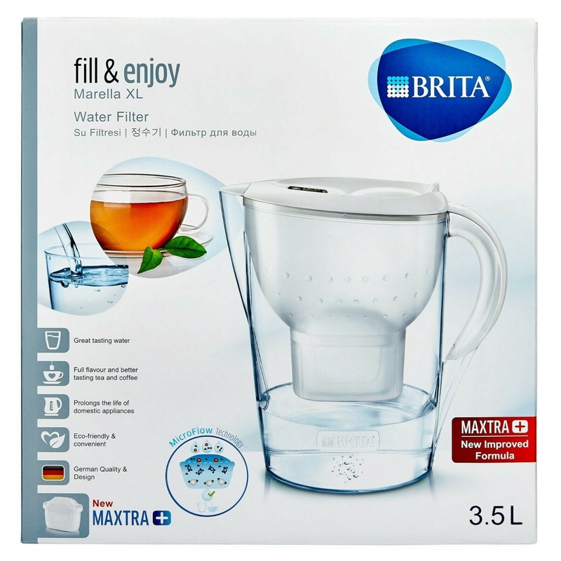 BRITA fill&enjoy; Marella Water Filter Jug 3.5L with 4 x MAXTRA+ Filters White