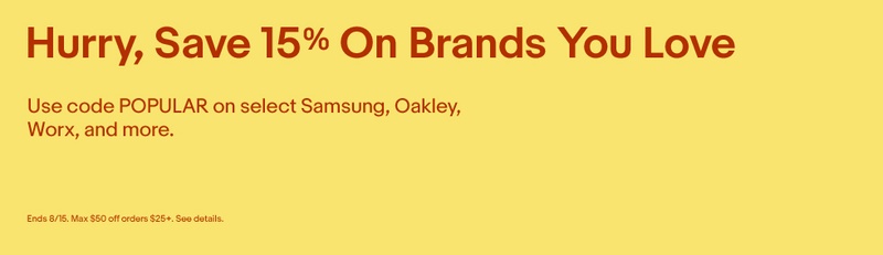 15% Coupon with Code POPULAR | eBay