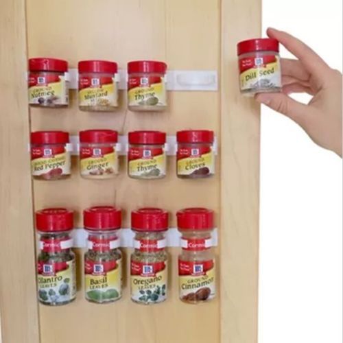 New Kitchen organizer Spice wall Rack Storage plastic 10 Cabinet Door hooks OLJR