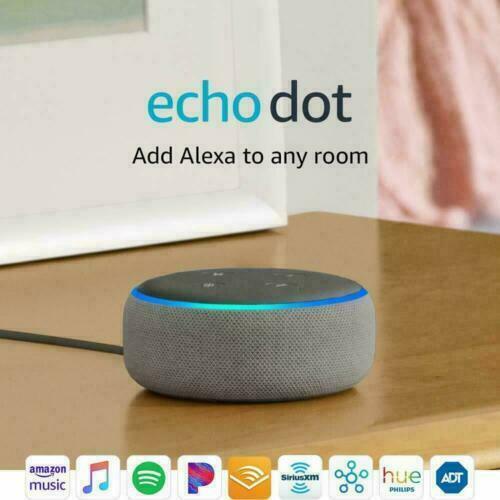 New Amazon Echo Dot 3rd Generation Smart Speaker with Alexa- Heather Gray