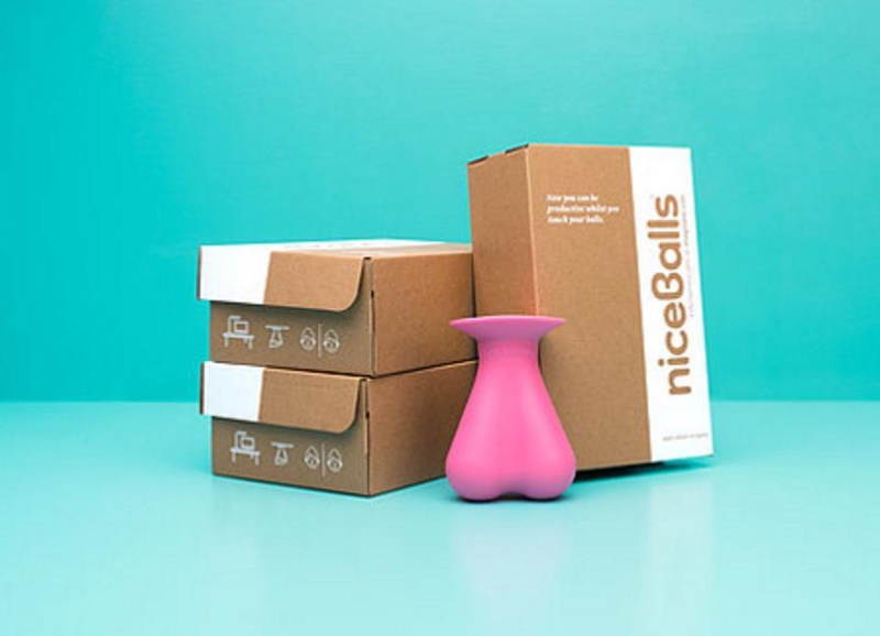 Hand Stress Reliever NiceBalls An Under-Desk Scrotum Shaped Stress Ball