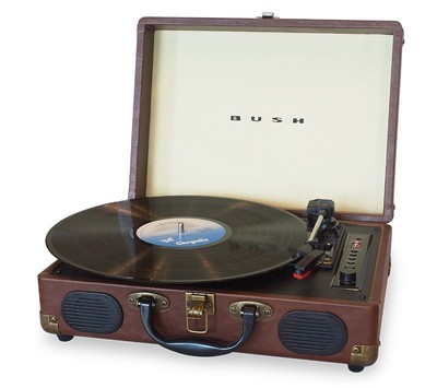 Bush BRT103EUSB Mini Portable Retro Turntable (Black)
