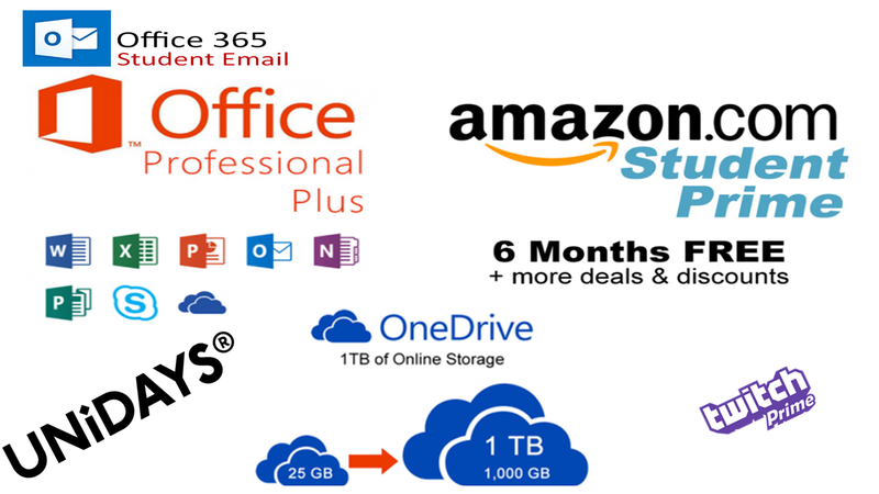 Student EDU Email Address = Free Office 2016 Pro + Amazon Prime Student ✔