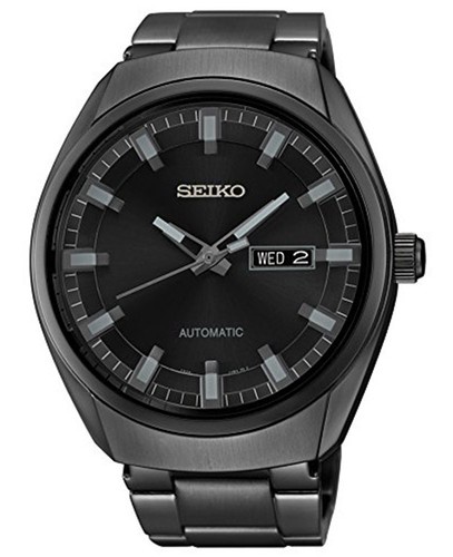 Seiko Men's Automatic Self-Wind Black Ion Plated Stainless Steel Watch SNKN43