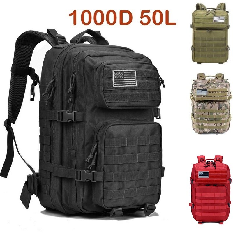 Nylon 50L Men Women Outdoor Military Backpack Tactical Bag Waterproof Rucksacks