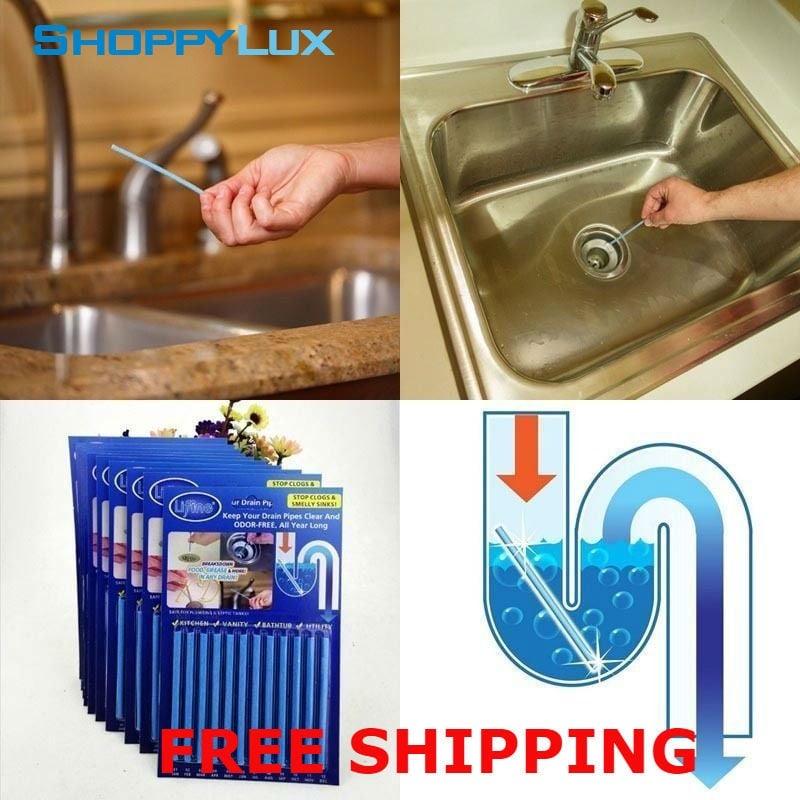 Recommended 12 pcs Magic Cleaning Sticks for Drain Pipes Bad Odor Neutralizer