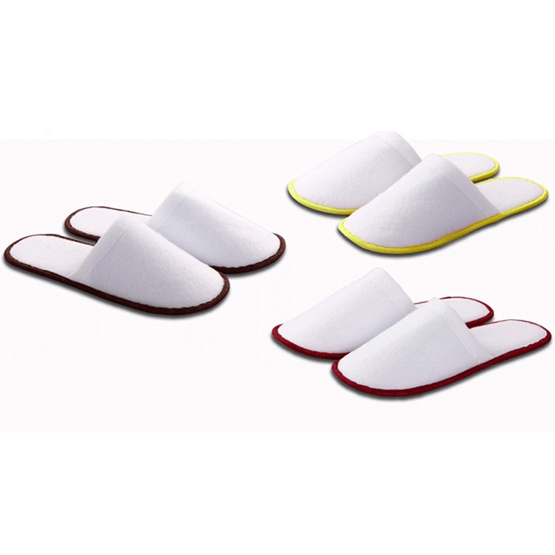 4 Pairs Spa Pop Guest Shoes Slippers White Hotel Hot Terry Towelling Disposable