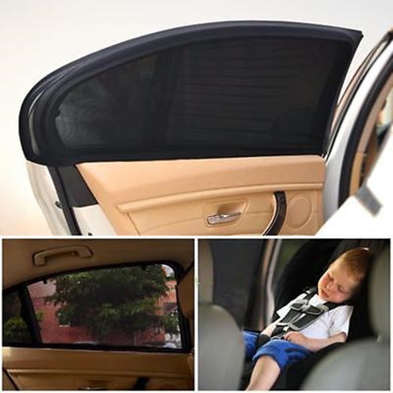 2 x Car Side Rear Window Sun Visor Shade Mesh Cover Shield Sunshade UV Protector