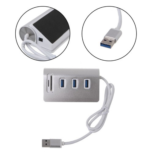 USB 3.0 Hub 3 Port Power Interface TF SD Card Reader For iMac MacBook Air Laptop