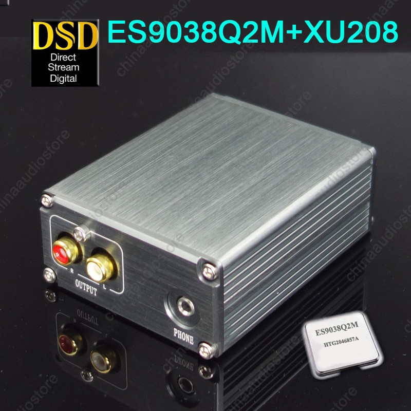 Mini ES9038Q2M DAC HiFi XMOS XU208 USB DAC Soundcard Headphone Out DSD256 Native