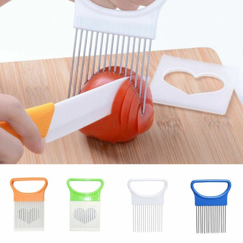 Tomato Onion Slicer Holder Vegetables Cutting Aid Guide Cutter Safe Shrendders