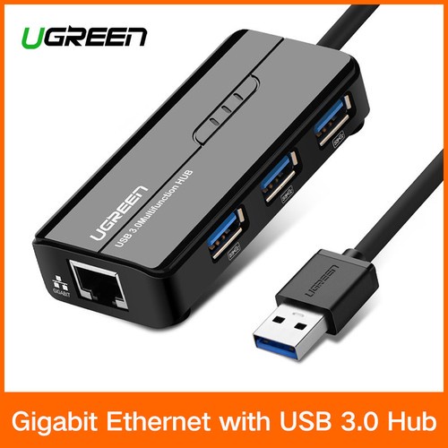 UGREEN 3 Ports USB 3.0 Gigabit Ethernet Lan RJ45 Network Adapter Hub to 1000Mbps