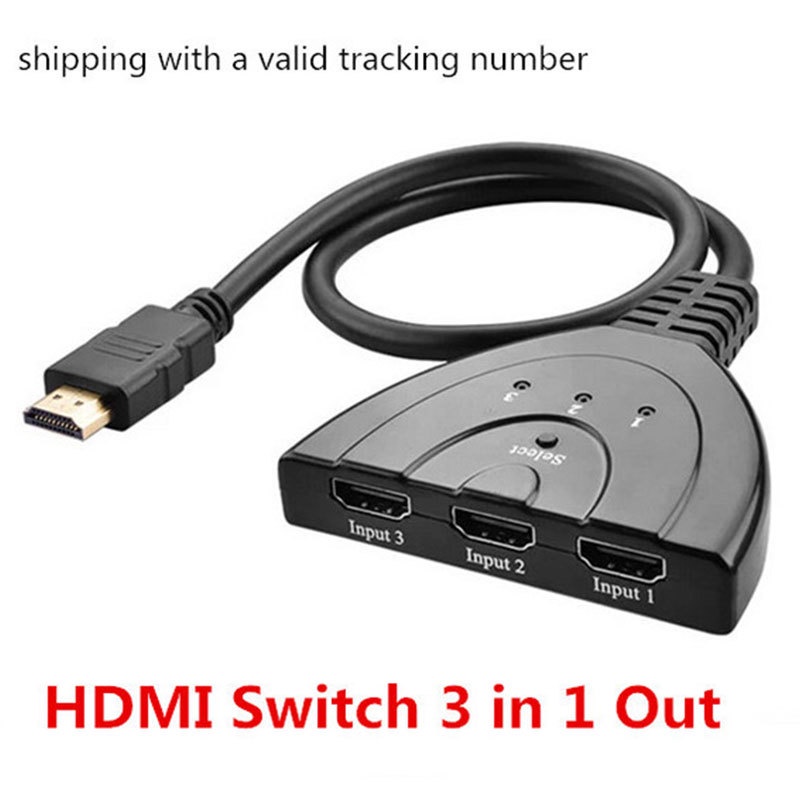 HDMI Switch 4k 3 to 1 Hub Splitter Switcher Adapter 4K*2K 3 Port HDMI Cable HDR