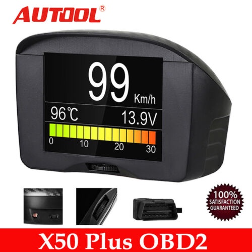 Autool X50 Plus OBD2 Car Digital HUD Head Up Display Speedometer Gauges Vehicles