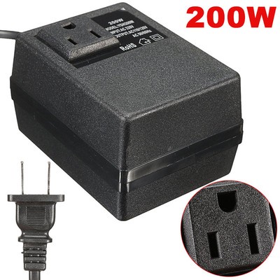 220/240V to 110/120V 200W Electronic Travel Power Inverter Charger Converter Pro