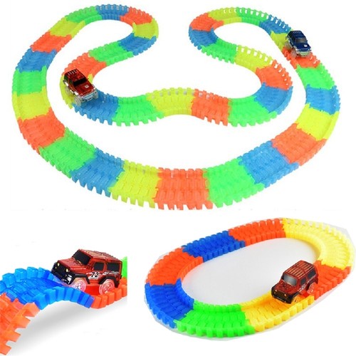 80x Magic Track Cars Racing Tracks Set Loop Glow in the Dark Race-Track!