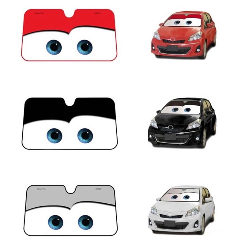 Cute Cartoon Foil Big Eyes Pixar Auto Cars Cool Front Windshield Sun Shade Visor