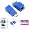 2pcs 1080P HDMI Extender to RJ45 Over Cat 5e/6 Network LAN Ethernet Adapter Blue