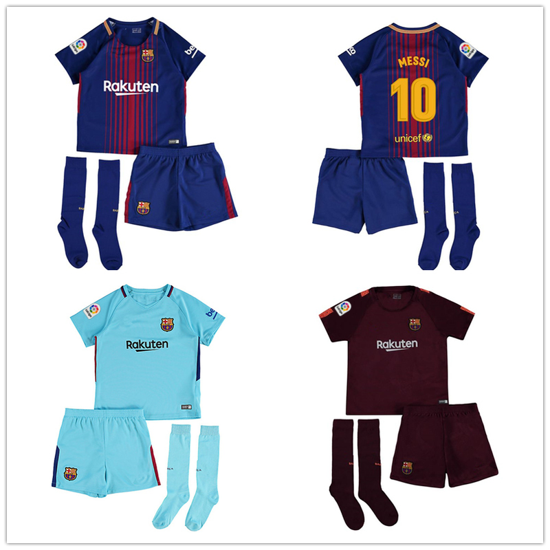 Kids Soccer Jerseys Uniforms Home Away 3rd Football Suits+Socks Customized Gift