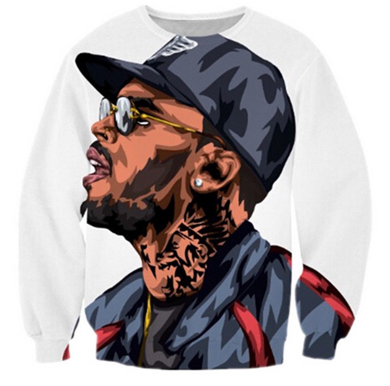 New Womens/Mens Chris Brown cartoon Characters 3D Print Sweatshirt Hoodies WEJ56