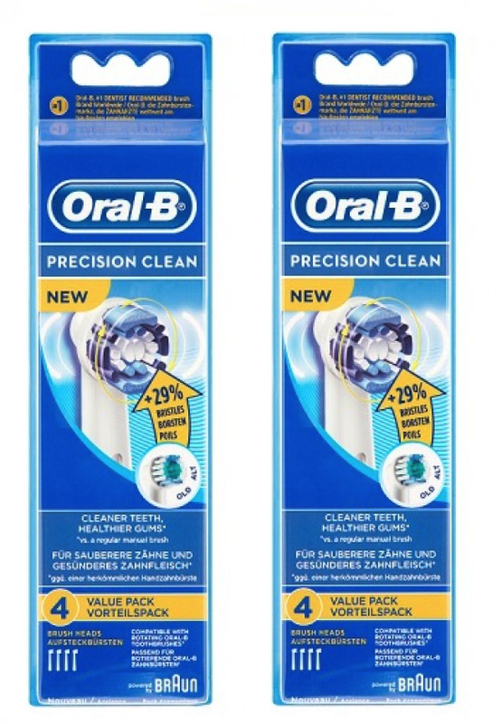8 x BRAUN Oral-B Precision Clean Toothbrush Replacement Brush Heads - EB20-4