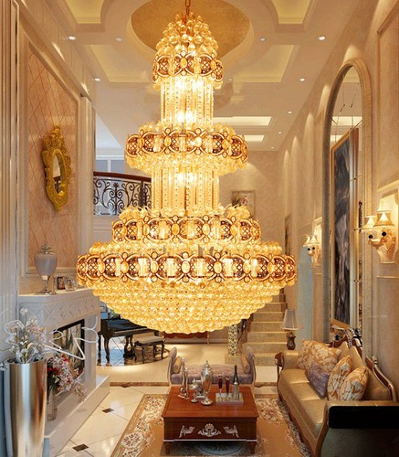 European duplex villa stairs K9 crystal big chandelier Lighting Fixture # 91345