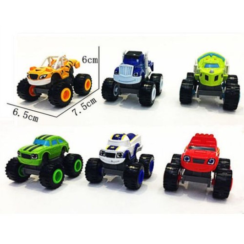 6Pcs Blaze and the Monster Machines Vehicles Plastic Toys Racer Cars Trucks Kid