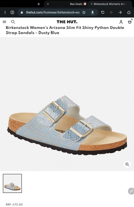 Birkenstock Women's Arizona Slim Fit Shiny Python Double Strap Sandals - Dusty Blue | TheHut.com
