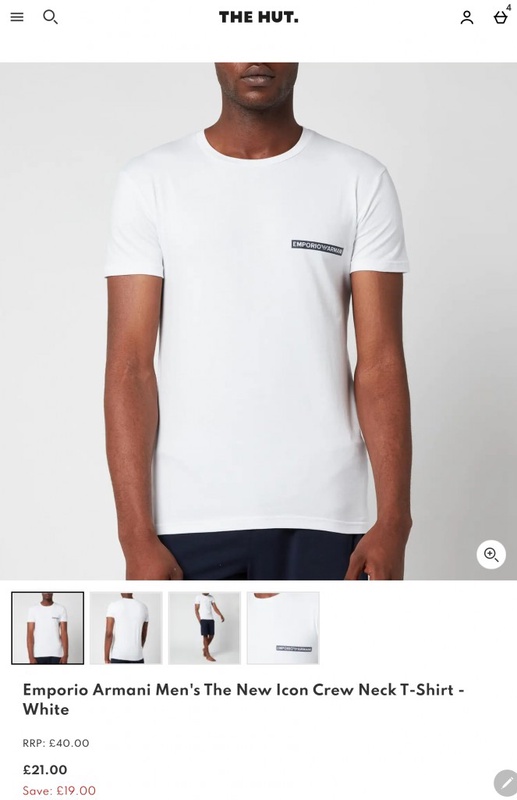 Emporio Armani Men's The New Icon Crew Neck T-Shirt - White | TheHut.com
