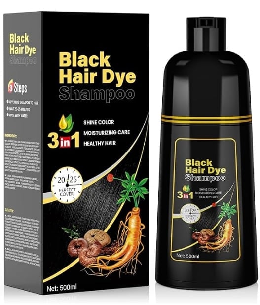 Amazon.com : JUANCHI Black Hair Dye Shampoo 3 in1, Black Shampoo Hair Dye for Gray Coverage, Natural Hair Color for Women Men, Herbal Formula, Ammonia-free, Lasts 30 Days, 500ml (16.90 oz) : Beauty & Personal Care