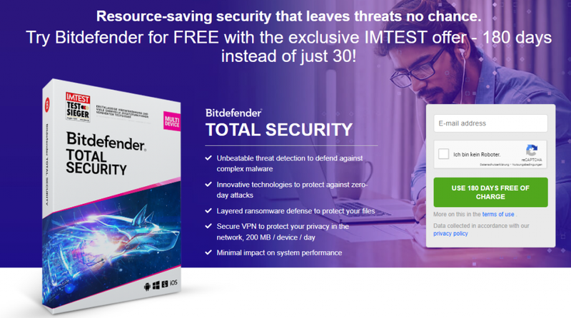Bitdefender Total Security / 180-tägige Testversion