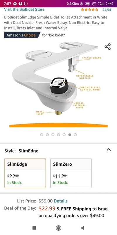 Amazon.com: BioBidet SlimEdge Simple Bidet Toilet Attachment in White with Dual Nozzle, Fresh Water Spray, Non Electric, Easy to Install, Brass Inlet and Internal Valve : Everything Else