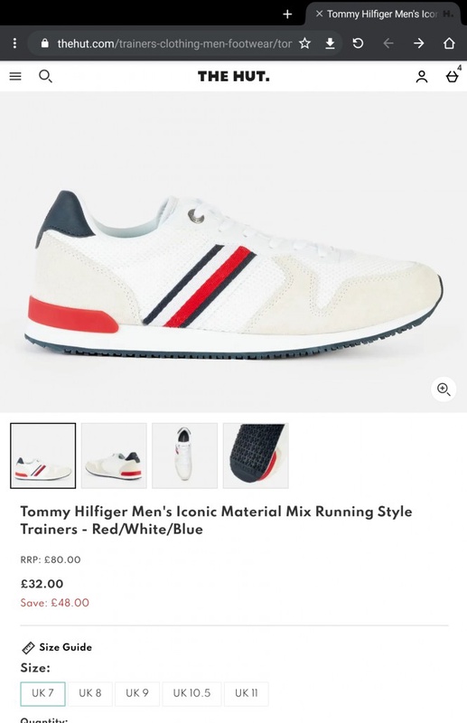 Tommy Hilfiger Men's Iconic Material Mix Running Style Trainers - Red/White/Blue | TheHut.com