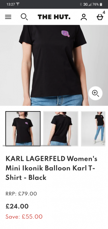 KARL LAGERFELD Women's Mini Ikonik Balloon Karl T-Shirt - Black | TheHut.com