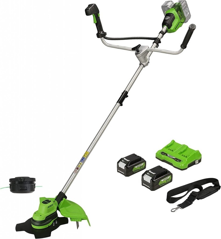 Amazon.co.jp: Greenworks Lawn Mower, Rechargeable, Electric, Cutting Width 15.0 inches (38 cm), Equipped with Brushless Motor, High Power, 48 V, U-Handle, Lawn Mower, String Trimmer, 4 Ah, 2 USB Batteries + Charger Included : DIY, Tools & Garden