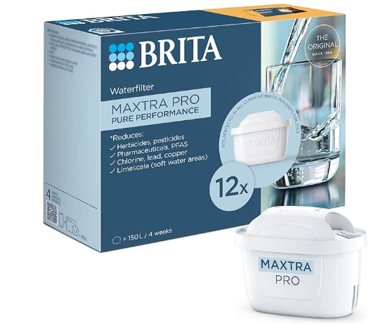 BRITA MAXTRA PRO Pure Performance Water Filter Cartridge - 12 Pack - Original BRITA Refill reducing impurities, Chlorine, PFAS, pesticides and limescale for tap Water with Better Taste : Amazon.co.uk: Home & Kitchen