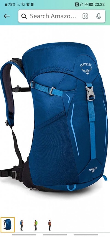 Osprey Hikelite 32 Unisex Hiking Pack - Bacca Blue (O/S) : Amazon.co.uk: Sports & Outdoors