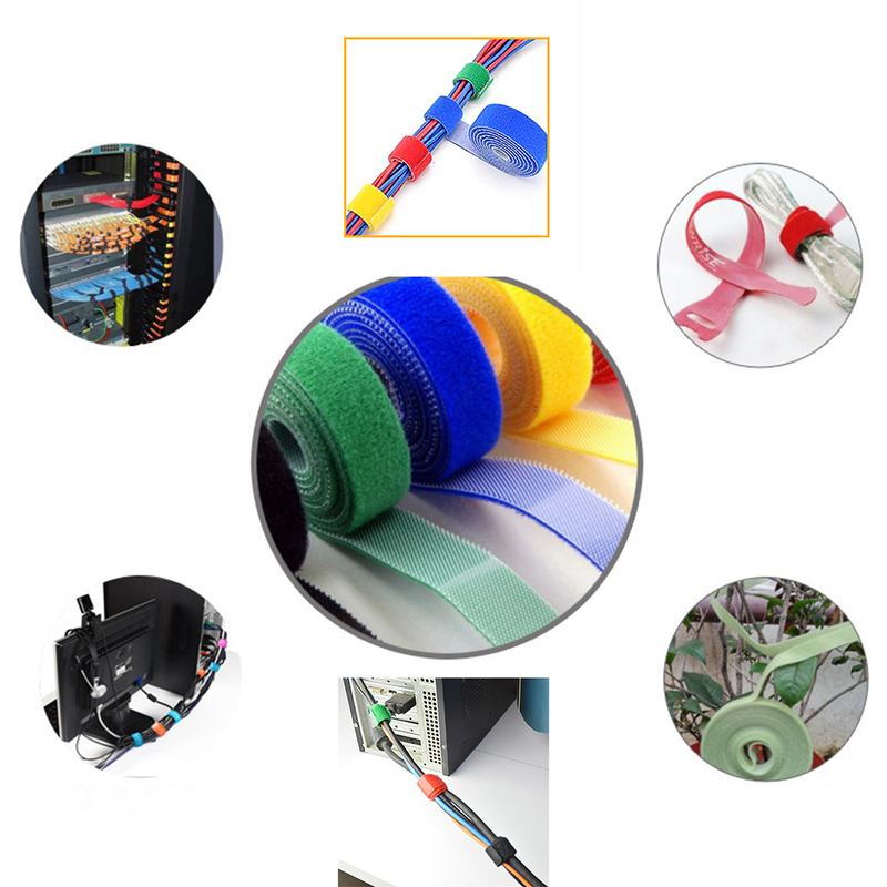 5m/roll 10/15/20/25/30/50mm Reusable Fastening Tape Cable Ties Double Side Hook Roll Hook And Loop Straps Wires Cords Organizer - Adhesive Fastener Tape - AliExpress